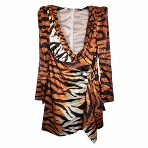 Tiger Print Wrap Dress